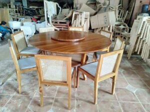 meja makan minimalis bulat, furniture jepara